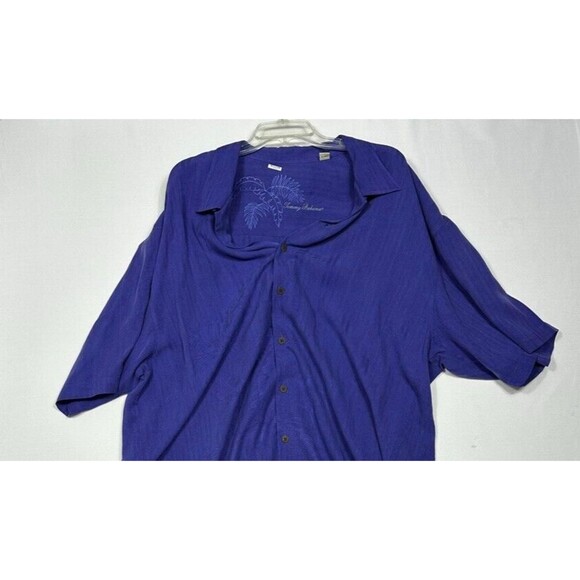 Tommy Bahama XXL Shirt Mens Blue Silk Hawaiian Short Sleeve Button up Tropical - Picture 5 of 12